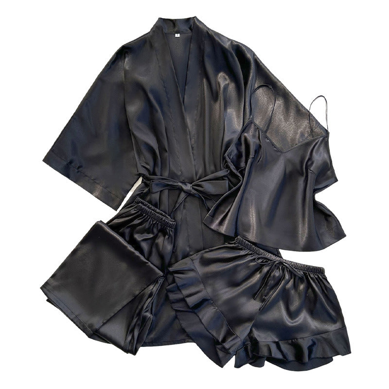 Silk Homewear Simple And Comfortable Home Four-piece Set